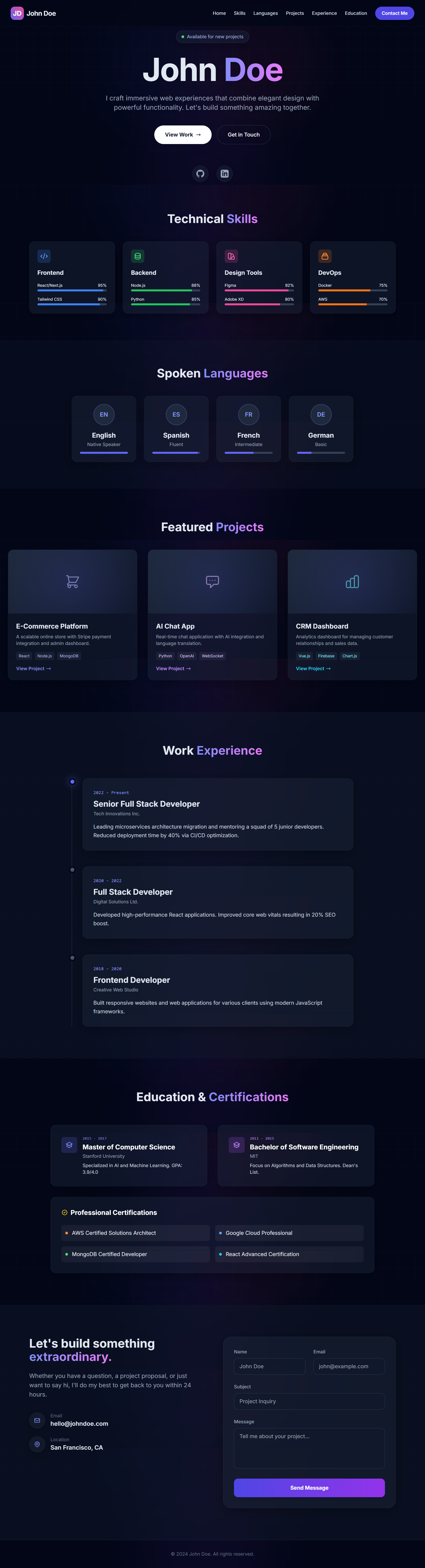 Gallery image for Personal Portfolio Web Page